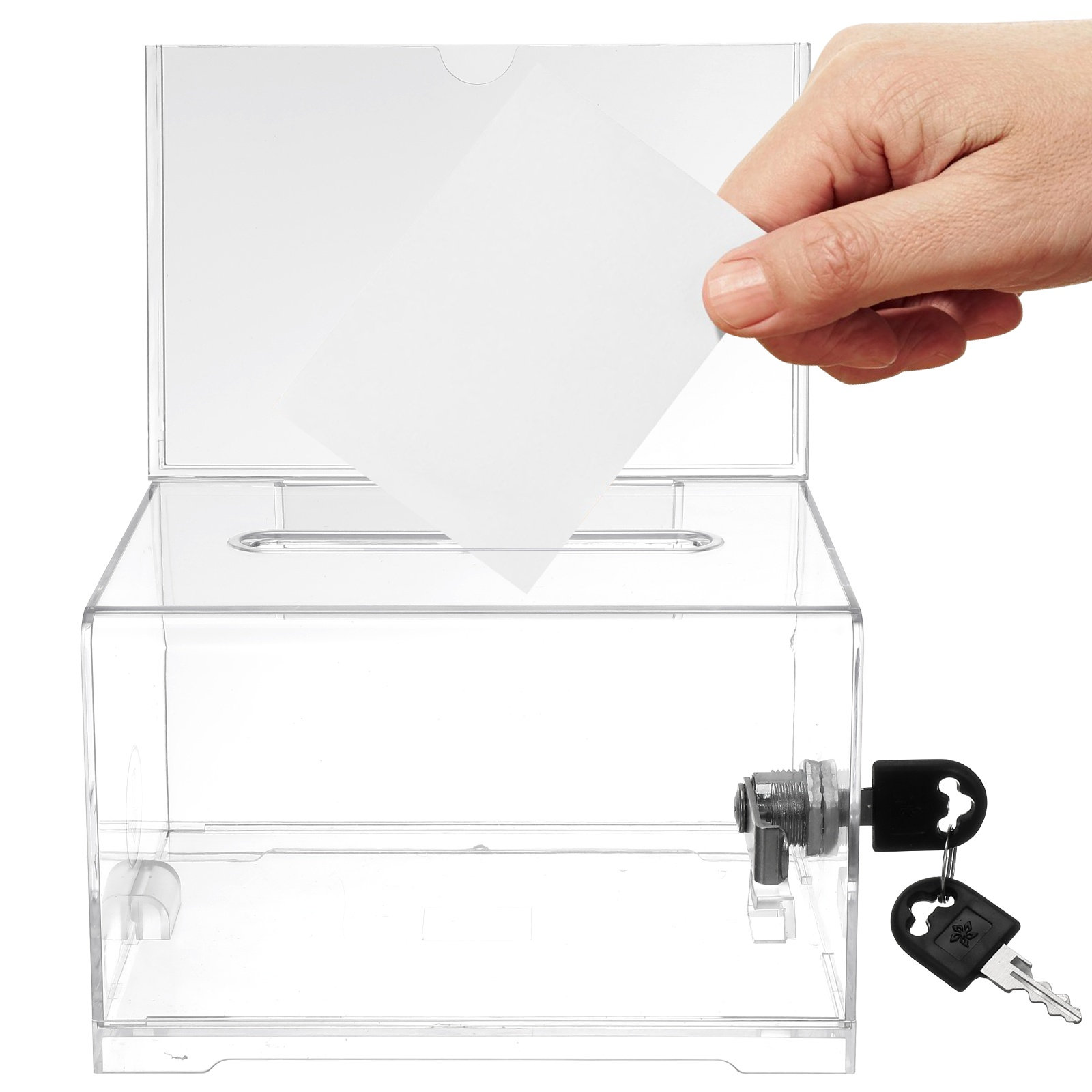 Lockbox Key Secure - Premium Clear Acrylic Suggestion Box with
