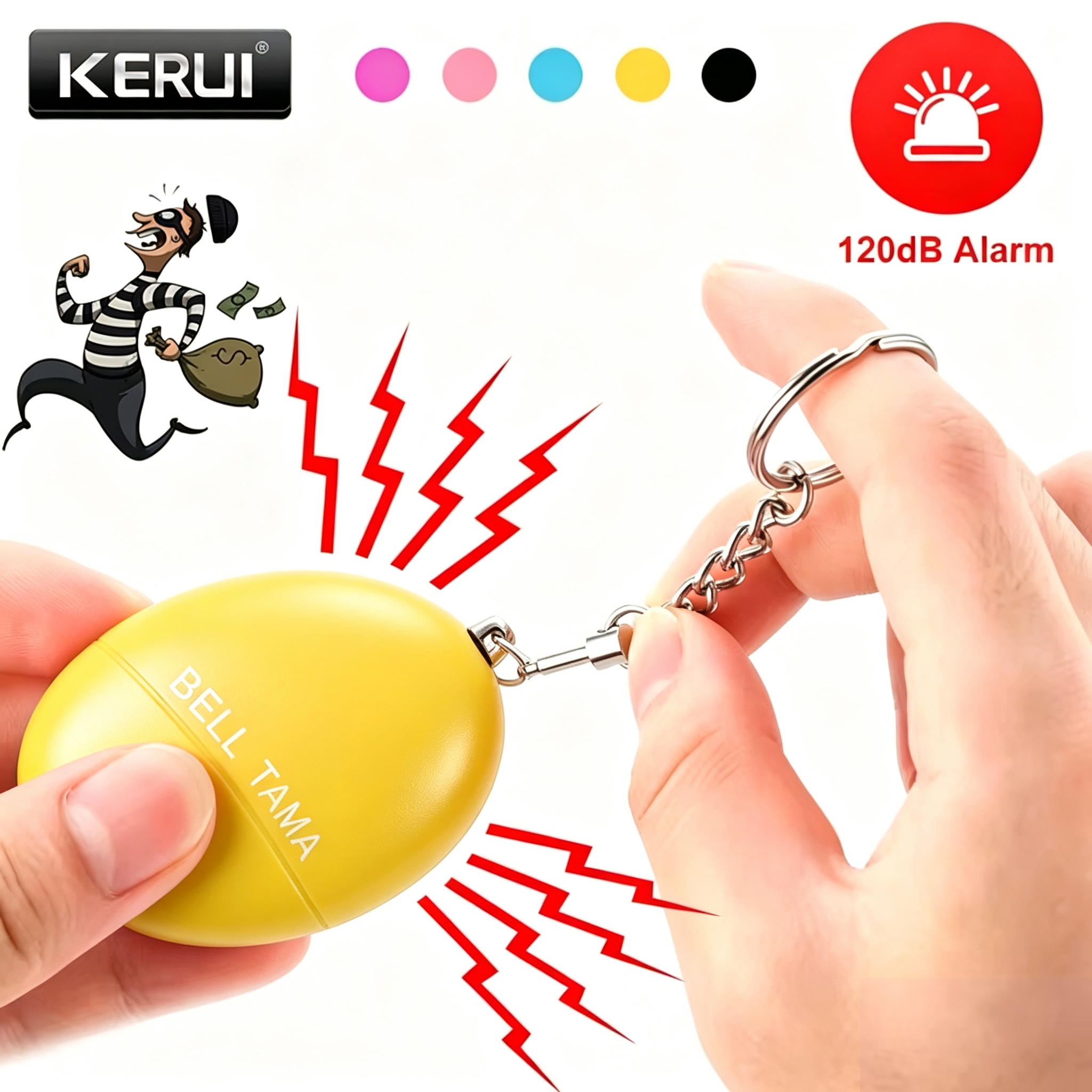 Personal Alarm Keychain - KERUI Personal Alarm 120dB Self Defense