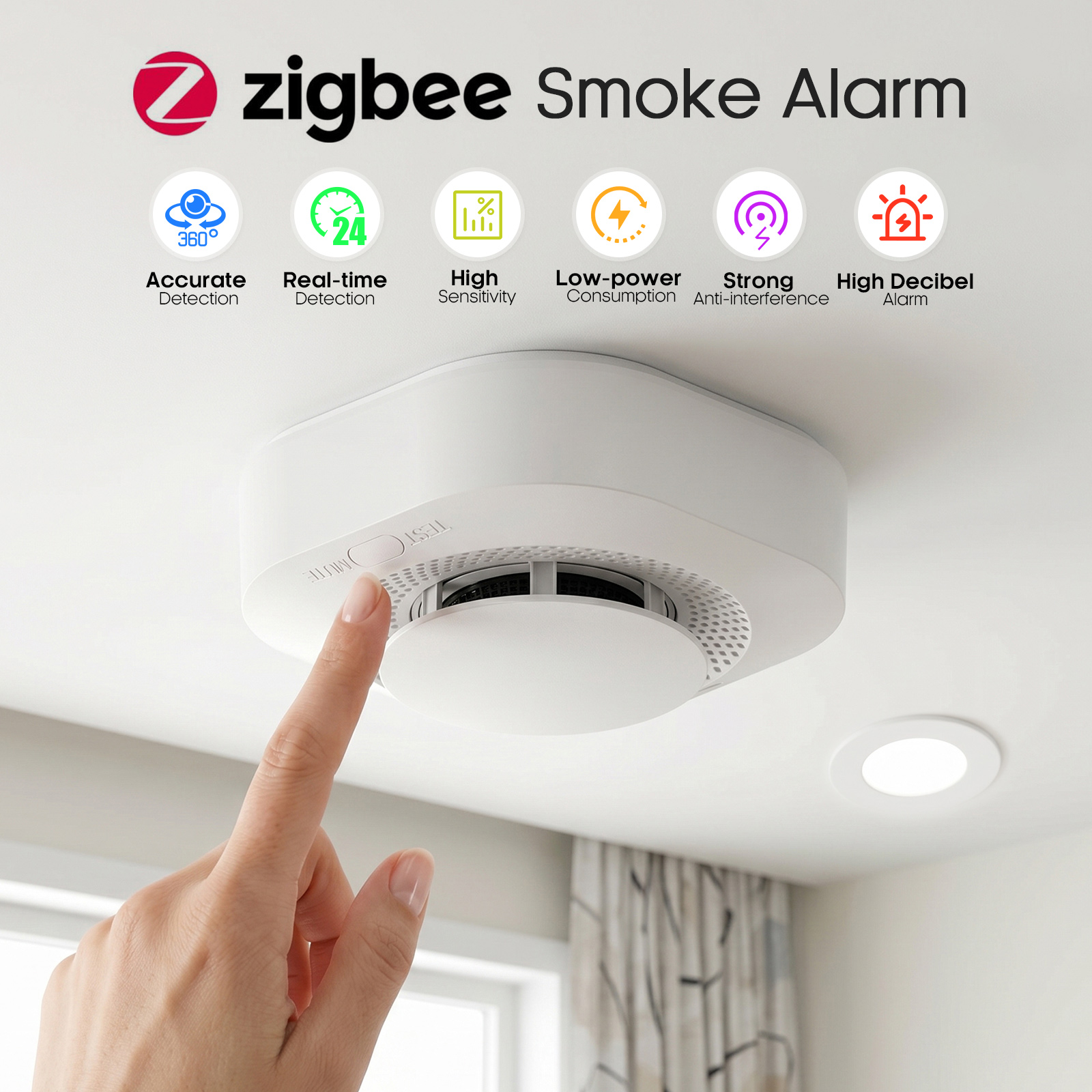 4 / 6 / 8 / 12 PCS Tuya Zigbee - Smoke Detector Interconnected 评论和价格
