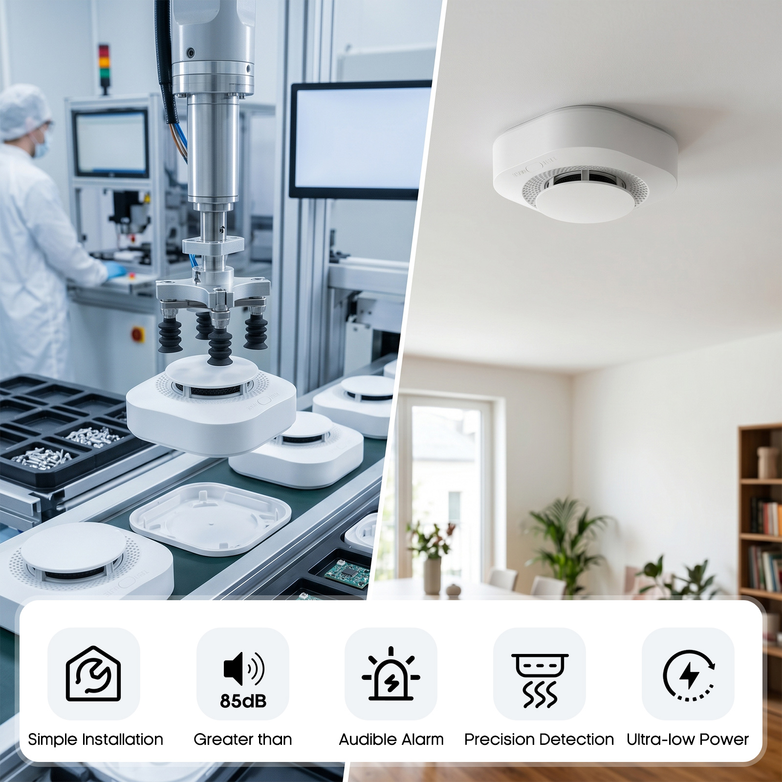 4 / 6 / 8 / 12 PCS Tuya Zigbee - Smoke Detector Interconnected 评论和价格