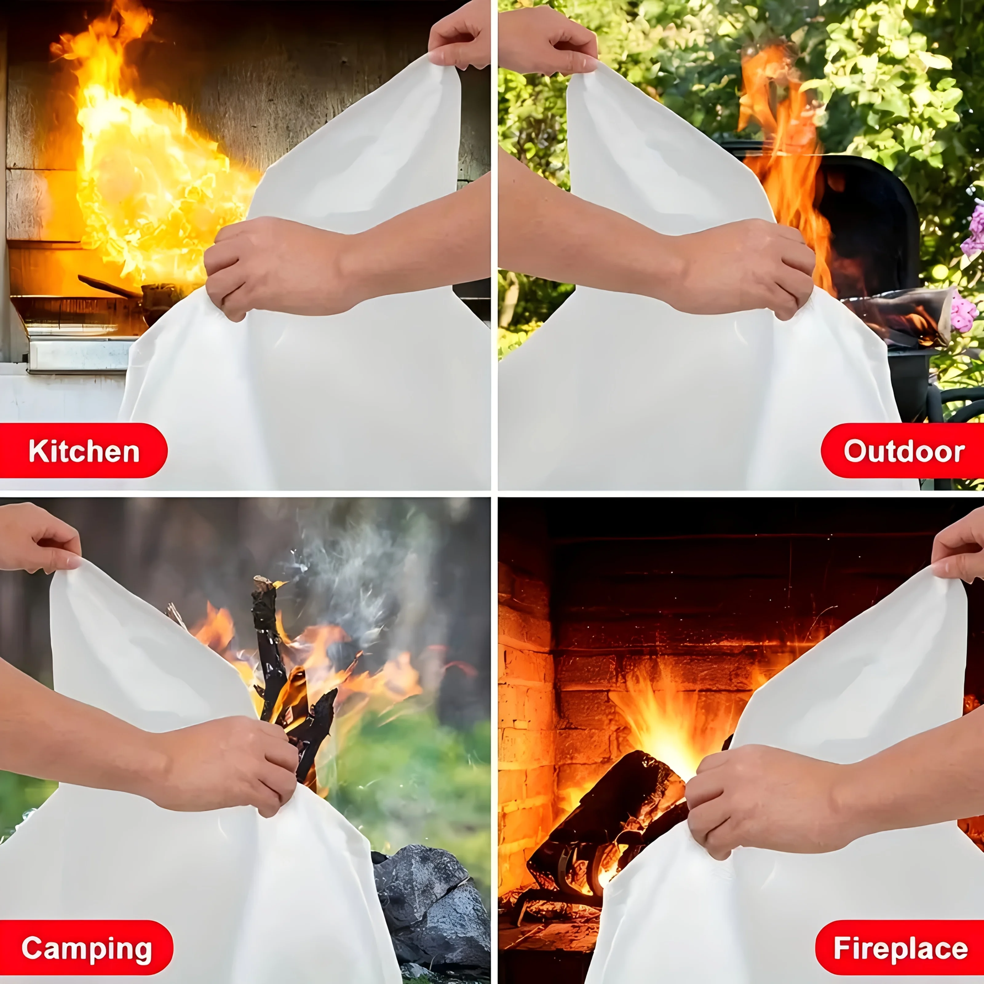 Fiberglass Fire Blanket Emerge - Fire Blanket Kitchen 评论和价格