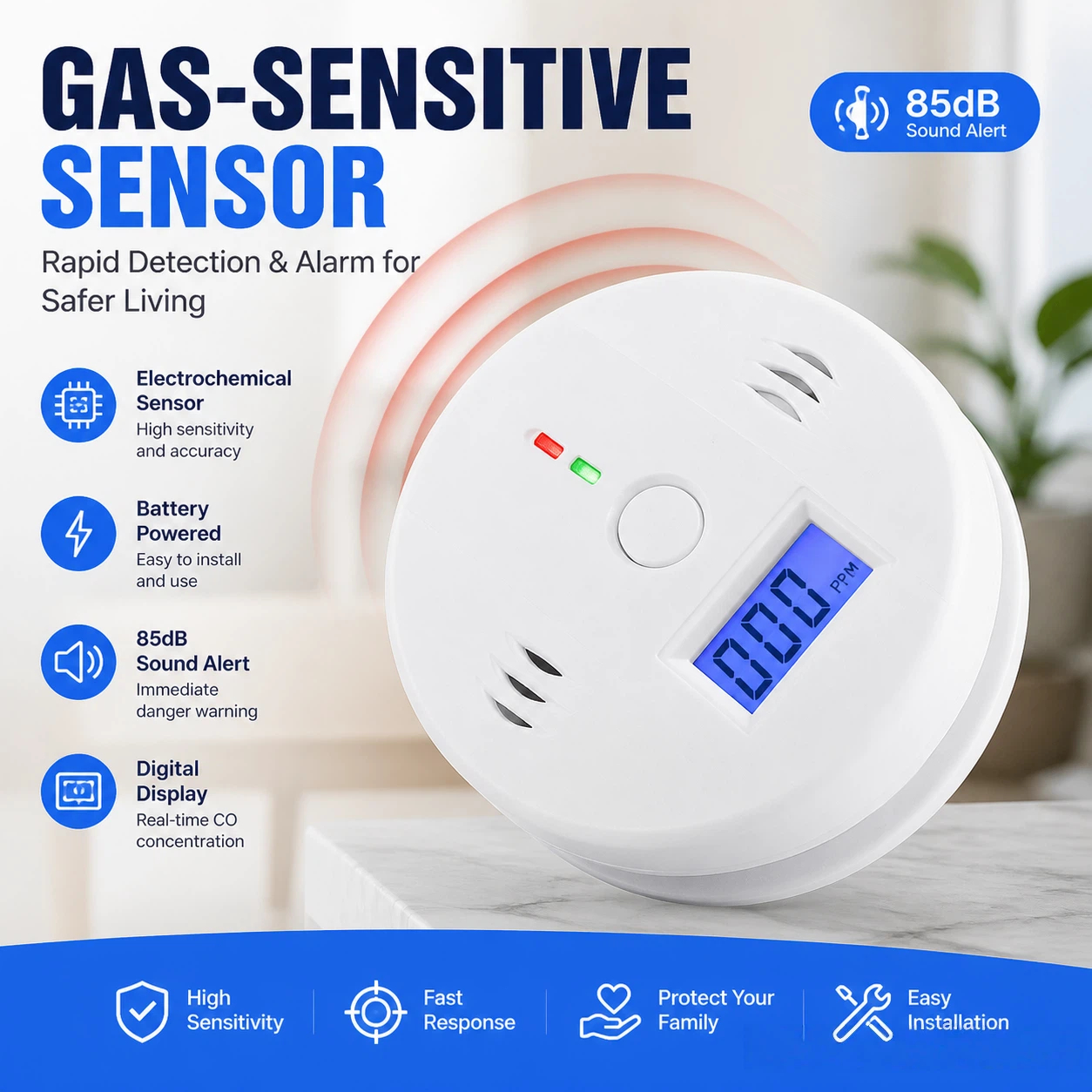 Battery Powered Carbon Monoxid - Co Detector Plug 评论和价格