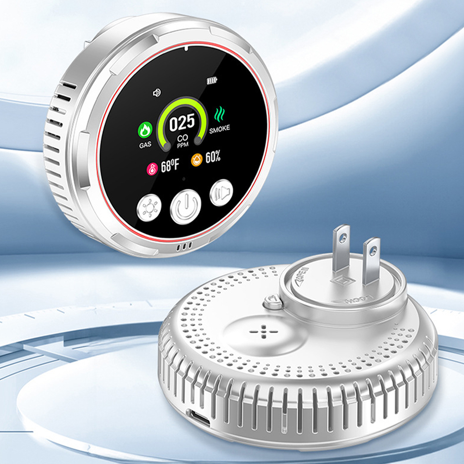 Home Safety Alarm,5 in 1 Carbo - Co Detector Plug 评论和价格
