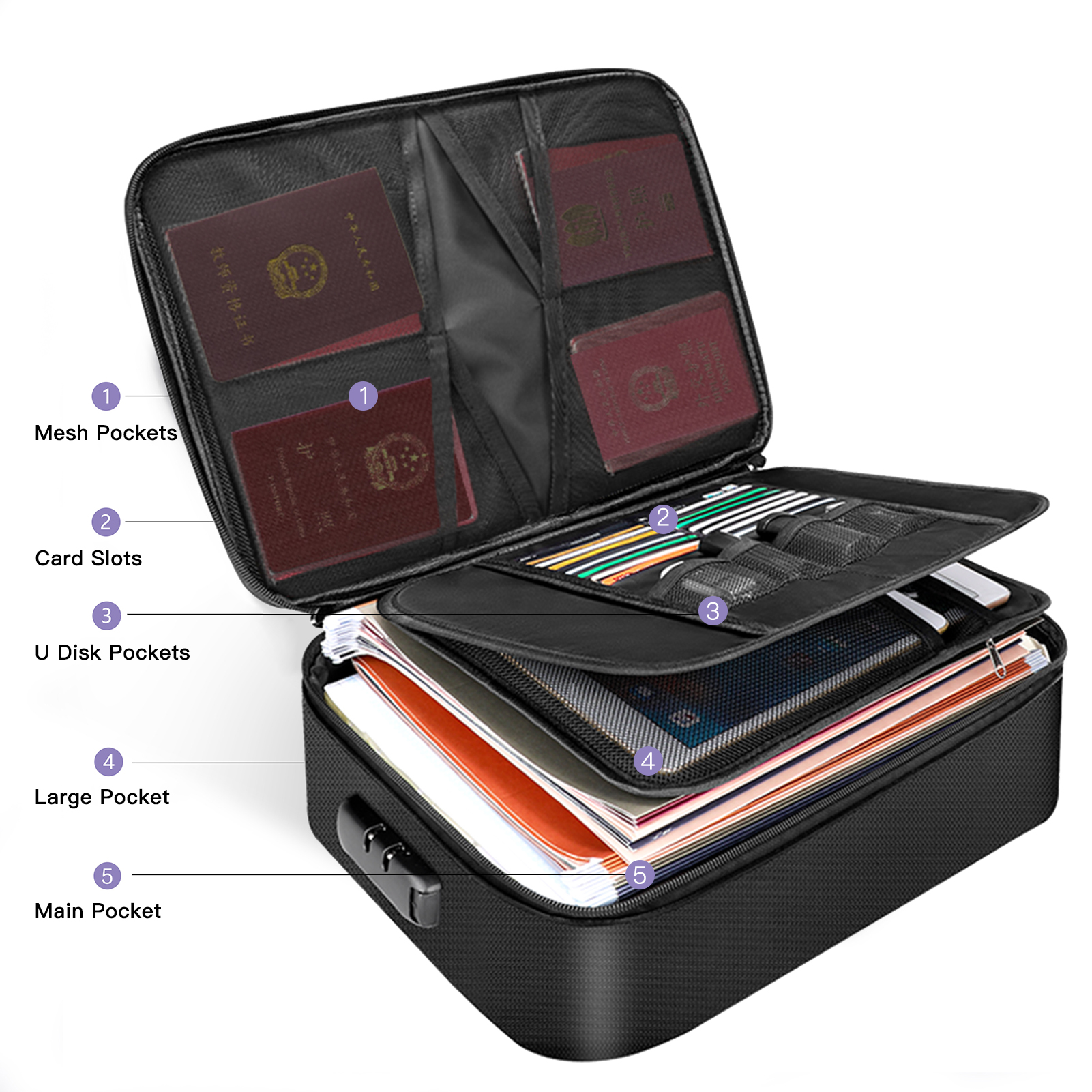 Fireproof Document Bag with Lo - Fire Safe Document 评论和价格
