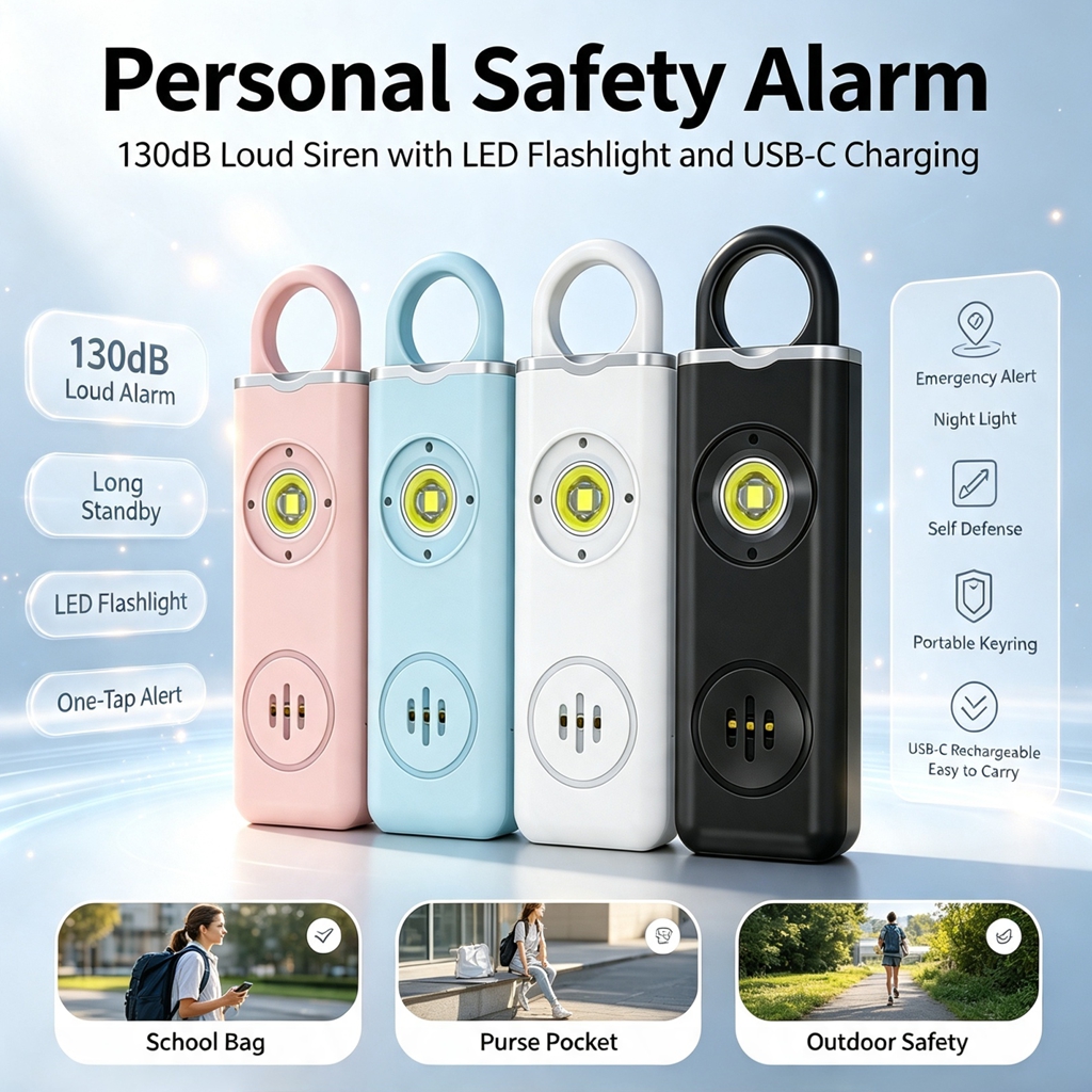 130dB Rechargeable Personal Al - Personal Alarm Keychain 评论和价格
