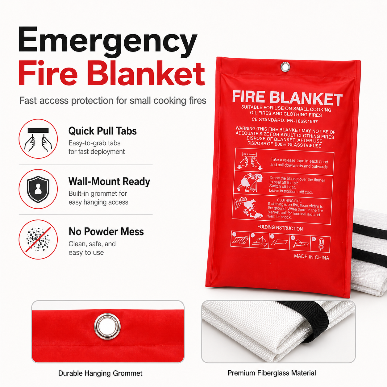 Emergency Fire Blanket For Hom - Fire Blanket Kitchen 评论和价格