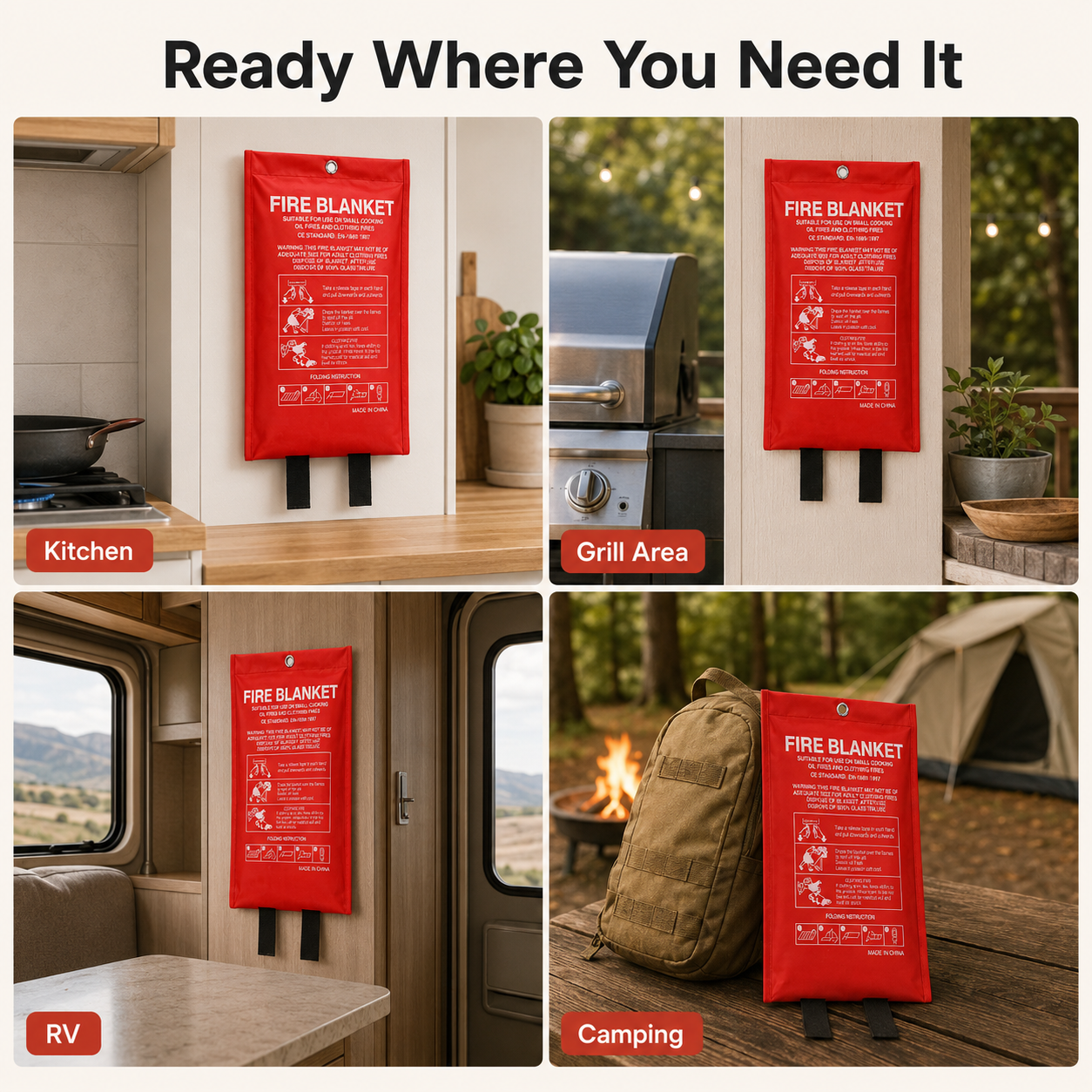 Emergency Fire Blanket For Hom - Fire Blanket Kitchen 评论和价格